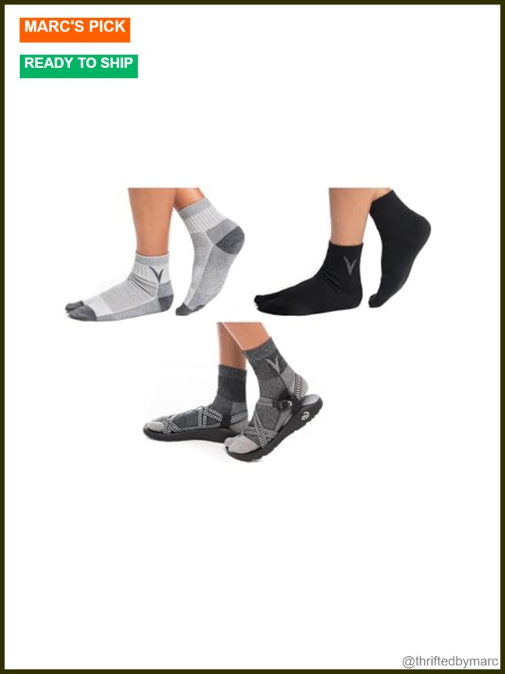 Wool Blend Tabi Socks Split Toe Flip Flop Hiking Athletic Breathable
